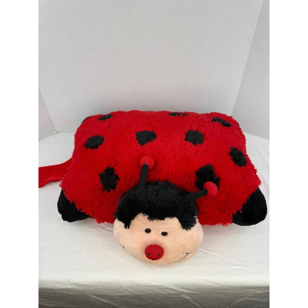 Pillow Pets Ladybug‎ Red Black Spotted Plush Folding Stuffed Animal Toy 18 inch